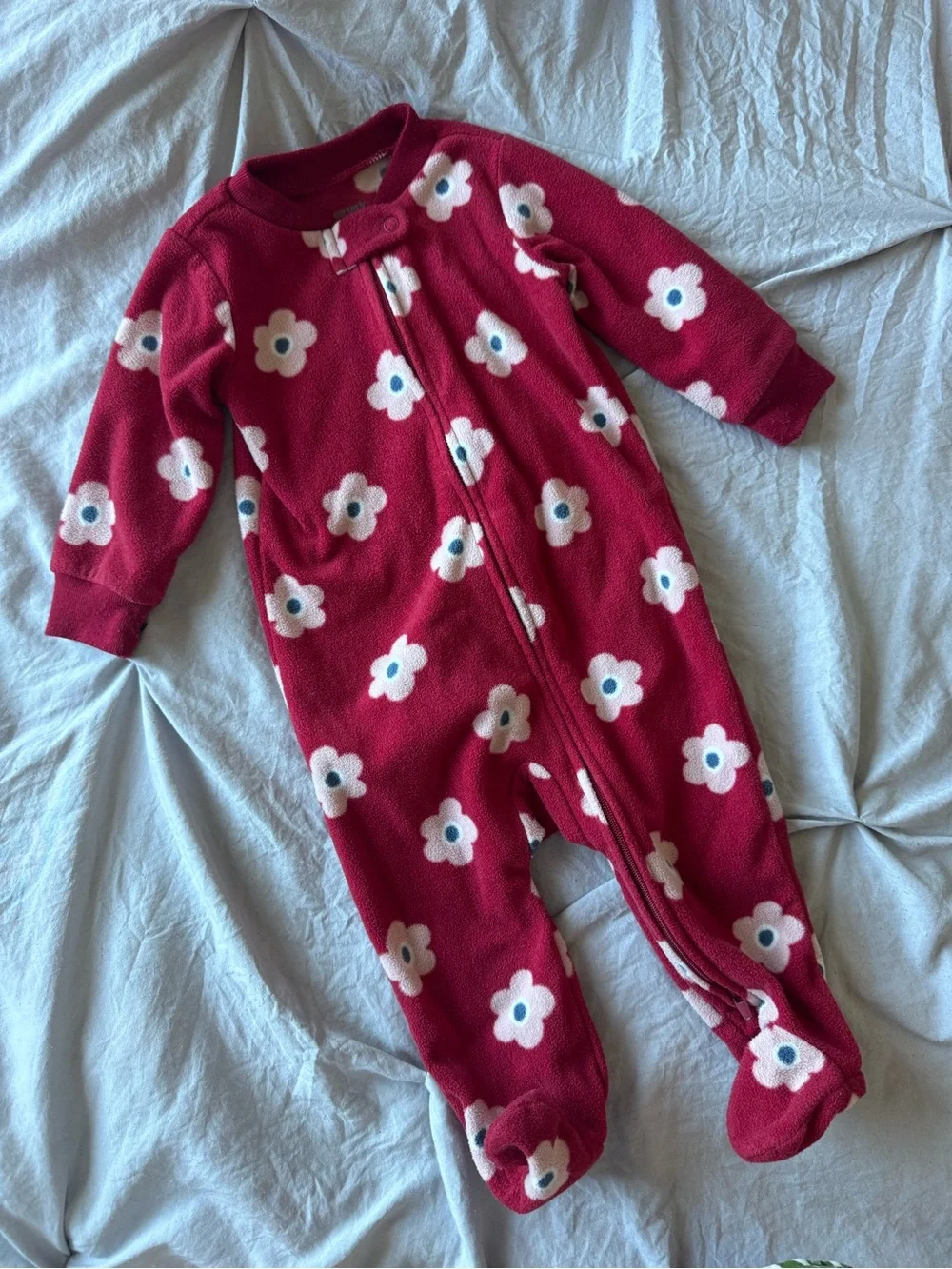 Carters One-Piece Fleece Footed Pajamas - Floral